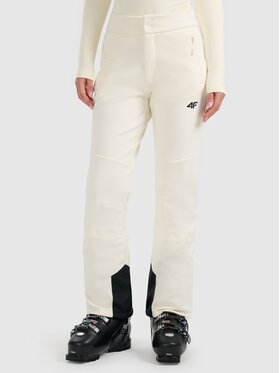 4F 4F Spodnie snowboardowe SKIWEAR Kremowy Slim Fit