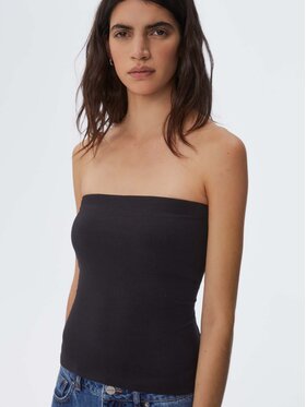 Americanos Americanos Top Tampa Tube Schwarz Skinny Fit