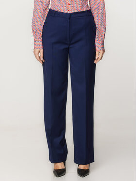 Willsoor Willsoor Spodnie damskie 67720 Granatowy Straight Leg