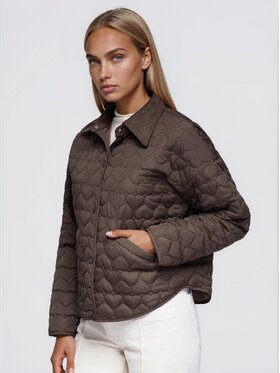 Ombre Ombre Bunda pro přechodné období OW-JT-E0018 Hnědá Regular Fit