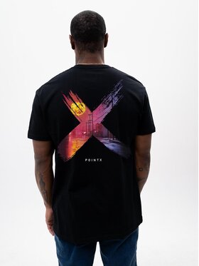 Point X Point X T-Shirt Koszulka Z Krótkim Rękawem Męska Czarna Point X Road M Czarny Regular Fit