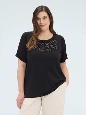 Fiorella Rubino Fiorella Rubino T-Shirt G08XL009106N033 Czarny Regular Fit
