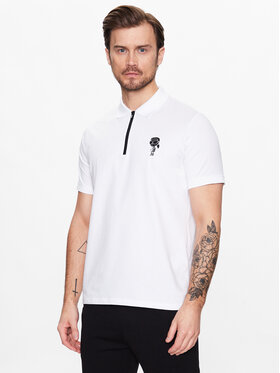 KARL LAGERFELD KARL LAGERFELD Polo 745081 531221 Biały Regular Fit