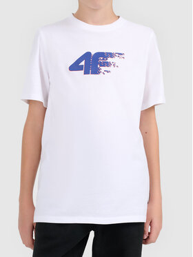 4F 4F T-Shirt 4FJWAW26TTSHM3515-10S Biały Active Fit