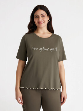 Fiorella Rubino Fiorella Rubino T-shirt G293L008106N035 Verde Regular Fit