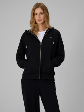 4F 4F Bluza basic Czarny Loose Fit