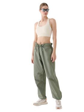 4F 4F Pantaloni di tessuto 4FRSS24TTROF1330-44S Verde Oversize