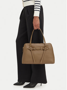 Tommy Hilfiger Tommy Hilfiger Torebka Th Buckle Tote AW0AW19032 Beżowy