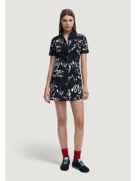 Desigual Desigual Rochie tip cămașă 25SWVW38 Negru Regular Fit