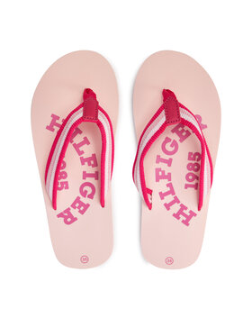 Tommy Hilfiger Tommy Hilfiger Čības uz pirksta Logo Print Flip Flop T3A8-33294-0058 S Rozā