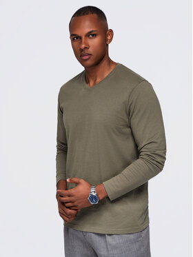 Ombre Ombre Longsleeve OM-LSBL-0143 Khaki Regular Fit