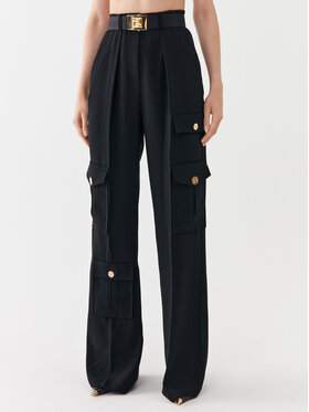 Elisabetta Franchi Elisabetta Franchi Hlače iz tkanine PA-029-36E2-V440 Črna Straight Fit