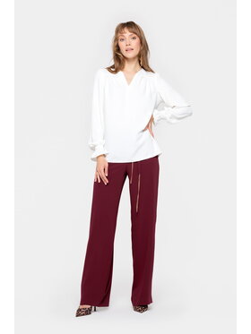 EMOI EMOI Bluzka elegancka z długim rękawem Biały Feminine Fit