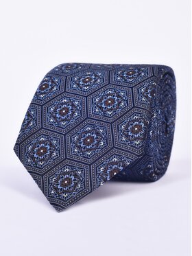 ELSNER ELSNER Krawat JEDWAB ŻAKARD A0903 Granatowy