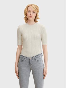 Tom Tailor Denim Tom Tailor Denim Блуза 1032836 Бежов Slim Fit