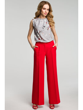 Made of Emotion Made of Emotion Spodnie damskie M378 Czerwony Basic Fit