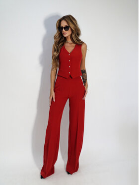 LilaLou LilaLou Kamizelka Karen Czerwony Regular Fit