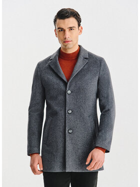 Pako Lorente Pako Lorente Płaszcz wełniany P25WF-7X-020 Szary Classic Fit