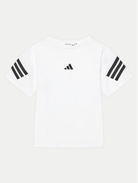 adidas adidas Marškinėliai Future Icons 3-Stripes JN8088 Balta Loose Fit