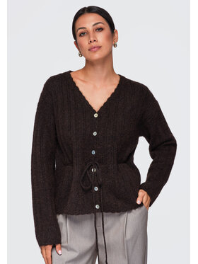 Ombre Ombre Sweter OW-SW-E0012 Brązowy Regular Fit
