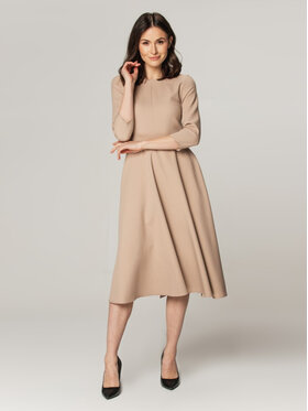 Willsoor Willsoor Sukienka koktajlowa 67348 Beżowy A-Line Fit