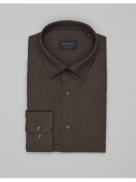 Borgio Borgio Koszula flero_00620 Brązowy Classic Fit