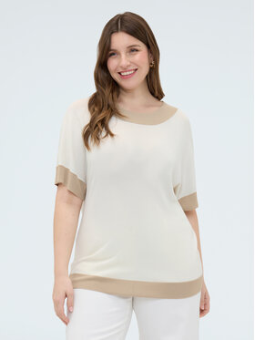 Fiorella Rubino Fiorella Rubino Sweter M240L008519N002 Kremowy Boxy Fit