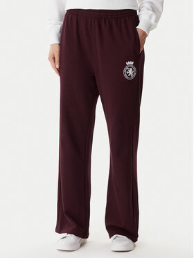 Tommy Hilfiger Tommy Hilfiger Teplákové nohavice UW0UW06081 Bordová Wide Leg