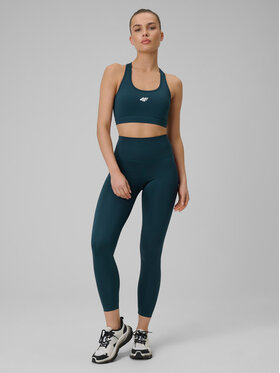 4F 4F Legginsy BASIC+ Turkusowy Slim Fit