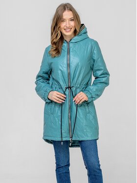 Perso Perso Kabát pro přechodné období BLE238787F Zelená Regular Fit