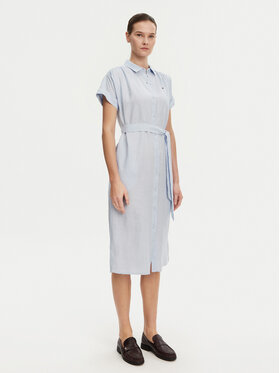Tommy Hilfiger Tommy Hilfiger Rochie tip cămașă Ess WW0WW44653 Albastru celest Regular Fit