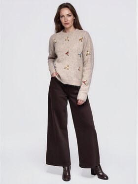 Ombre Ombre Svetr OW-SW-E0047 Béžová Regular Fit