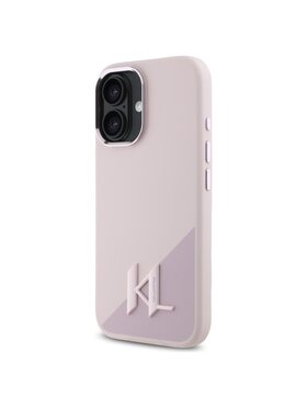 KARL LAGERFELD KARL LAGERFELD Etui na telefon Silicone Shadow Metal Initial Różowy