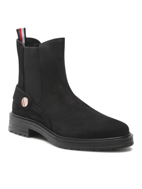 Tommy Hilfiger Tommy Hilfiger Klassische Stiefeletten Th Coin Flat Boot FW0FW06742 Schwarz