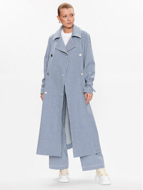 Remain Remain Tenchcoat Striped Trench 500411403 Blau Regular Fit