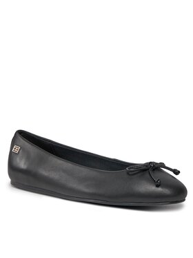 Tommy Hilfiger Tommy Hilfiger Балетки Essential Leather Ballerina FW0FW07768 Чорний