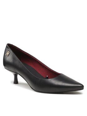 Tommy Hilfiger Tommy Hilfiger Polobotky Pointy Kitten Heel Pump FW0FW07524 Černá