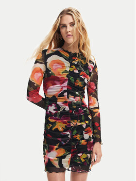 Desigual Desigual Kleid für den Alltag Manila 24WWVK47 Schwarz Slim Fit