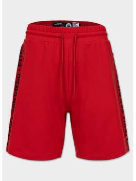 PITBULL PITBULL Szorty sportowe TAPE PARKER Czerwony Regular Fit