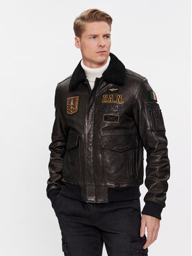 Aeronautica Militare Aeronautica Militare Bőrkabát 232PN935PL147 Fekete Regular Fit