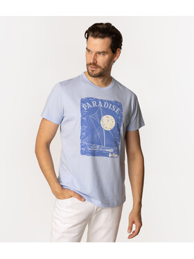 Lee Cooper Lee Cooper T-Shirt PARADISE 1160 Niebieski Regular Fit