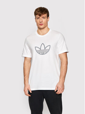 adidas adidas T-Shirt Outline Logo HE4682 Biały Regular Fit