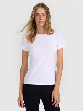 4F 4F T-shirt 4FWMM00TTSHF2255-10S Bianco Slim Fit