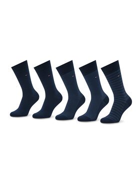Tommy Hilfiger Tommy Hilfiger Súprava 5 párov vysokých pánskych ponožiek 701220144 Tmavomodrá