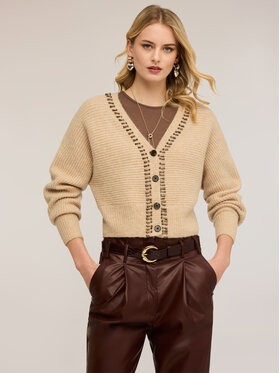 Motivi Motivi Sweter M000W003667N002 Kremowy Regular Fit