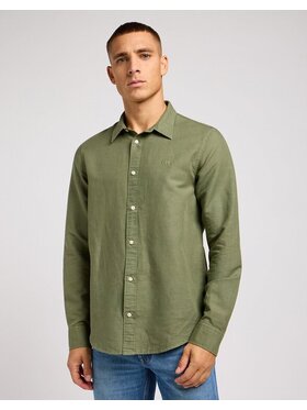 Lee Lee Koszula PATCH SHIRT Zielony Regular Fit