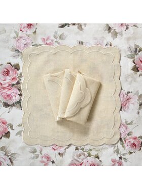 Roseberry Home Roseberry Home Serwetki haftowane Beige Petali Beżowy