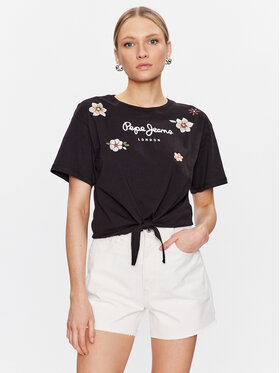Pepe Jeans Pepe Jeans Majica Odessa PL505455 Črna Regular Fit