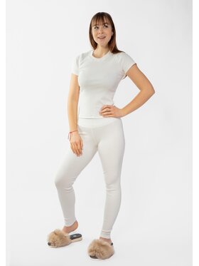 DKaren Sport DKaren Sport Komplet bluzka i spodnie Halima Écru Slim Fit