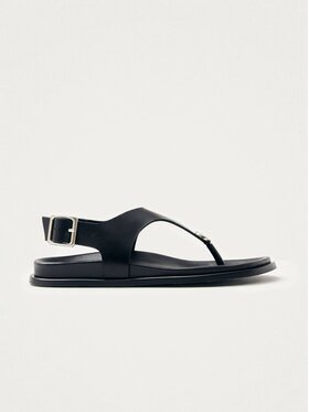 ALOHAS ALOHAS Sandały Harbor Black Leather Sandals Czarny